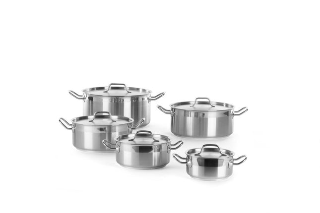 Lav gryde - med låg, HENDI, Profi Line, 12L, ⌀320x(H)150mm