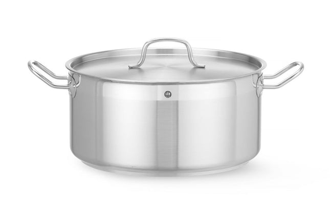 Lav gryde - med låg, HENDI, Profi Line, 12L, ⌀320x(H)150mm