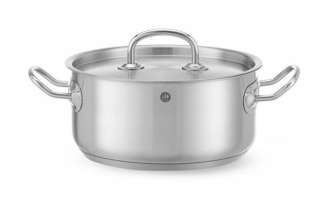 Lav gryde - med låg, HENDI, Kitchen Line, 2,9L, ⌀200x(H)95mm