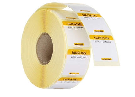 Daglige fødevaresikkerhedsetiketter, til flergangsbrug, let aftagelige , HENDI, Thursday, Brun, 1000 pcs., 25x25mm
