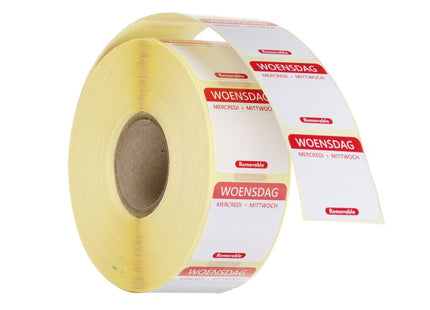 Daglige fødevaresikkerhedsetiketter, til flergangsbrug, let aftagelige , HENDI, Thursday, Brun, 1000 pcs., 25x25mm