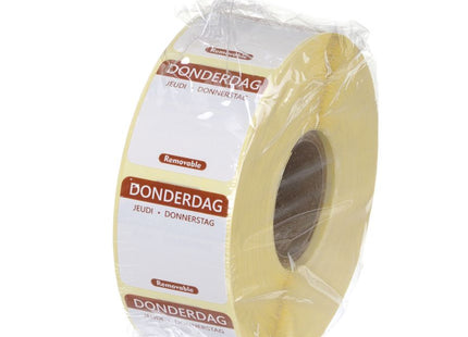 Daglige fødevaresikkerhedsetiketter, til flergangsbrug, let aftagelige , HENDI, Thursday, Brun, 1000 pcs., 25x25mm