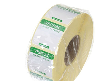 Daglige fødevaresikkerhedsetiketter, til flergangsbrug, let aftagelige , HENDI, Friday, Grøn, 1000 pcs., 25x25mm
