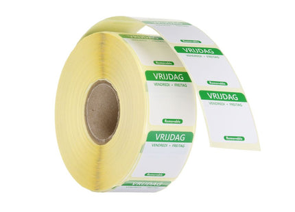 Daglige fødevaresikkerhedsetiketter, til flergangsbrug, let aftagelige , HENDI, Thursday, Brun, 1000 pcs., 25x25mm