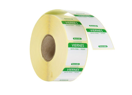 Daglige fødevaresikkerhedsetiketter, til flergangsbrug, let aftagelige , HENDI, Friday, Grøn, 1000 pcs., 25x25mm