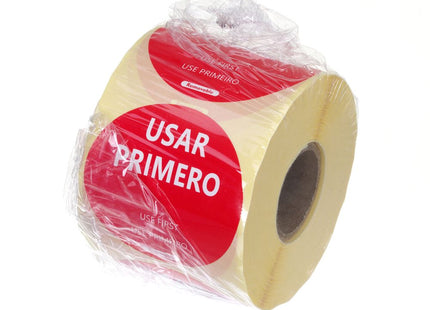 Fødevaresikkerhedsetiketter, til flergangsbrug, let aftagelige, “USE FIRST”, HENDI, Rød, 500 pcs., ⌀50mm