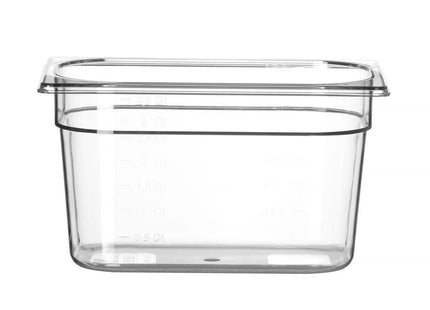 GN 1/4 beholder polykarbonat, HENDI, Profi Line, GN 1/4, 4L, gennemsigtig, 265x162x(H)150mm