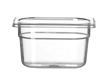 GN 1/9 beholder polykarbonat, HENDI, Profi Line, GN 1/9, 1L, gennemsigtig, 176x108x(H)100mm