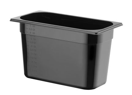 GN 1/3 beholder sort polykarbonat, HENDI, Profi Line, GN 1/3, 2,5L, Sort, 325x176x(H)65mm
