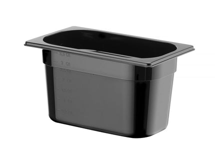 GN 1/4 beholder sort polykarbonat, HENDI, Profi Line, GN 1/4, 4L, Sort, 265x162x(H)150mm