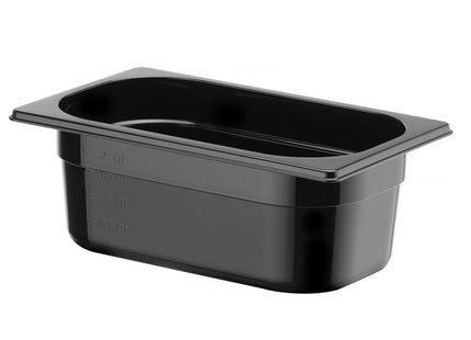 GN 1/4 beholder sort polykarbonat, HENDI, Profi Line, GN 1/4, 2,8L, Sort, 265x162x(H)100mm