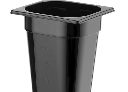 GN 1/6 beholder sort polykarbonat, HENDI, Profi Line, GN 1/6, 1L, Sort, 176x162x(H)65mm