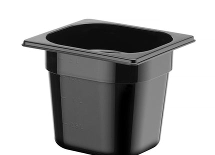 GN 1/6 beholder sort polykarbonat, HENDI, Profi Line, GN 1/6, 2,4L, Sort, 176x162x(H)150mm