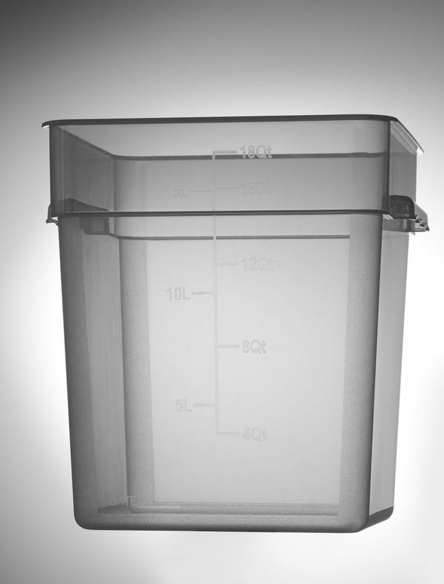 Fødevarebeholder med målskala, HENDI, 17,2L, 290x290x(H)320mm