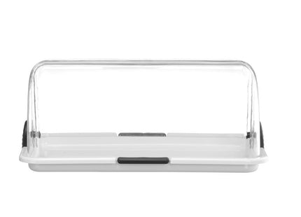 Roll-top display, HENDI, Dobbelt, Hvid, 475x325x(H)415mm, Rektangulær