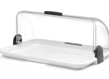 Roll-top display, HENDI, Dobbelt, Hvid, 475x325x(H)415mm, Rektangulær