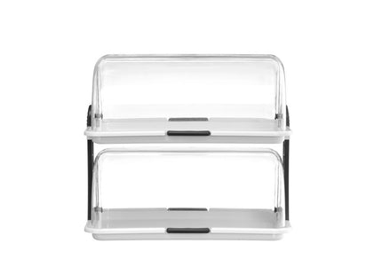 Roll-top display, HENDI, Enkelt, Hvid, 465x315x(H)195mm, Rektangulær