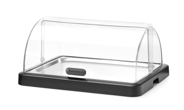 Roll top køledisplay Duo UNIQ, HENDI, designet af Robert Bronwasser, Enkelt, Sort, 460x355x(H)220mm, Rektangulær