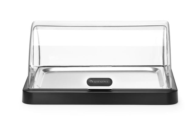 Roll top køledisplay Duo UNIQ, HENDI, designet af Robert Bronwasser, Enkelt, Sort, 460x355x(H)220mm, Rektangulær