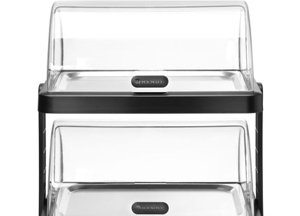 Roll top køledisplay Duo UNIQ, HENDI, designet af Robert Bronwasser, Dobbelt, Sort, 480x355x(H)480mm, Rektangulær