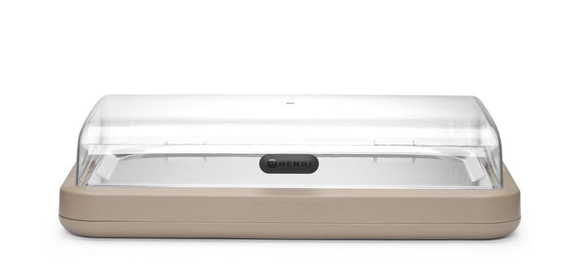 Køledisplay UNIQ, HENDI, designet af Robert Bronwasser, GN 1/1, beige, 593x389x(H)147mm, Rektangulær