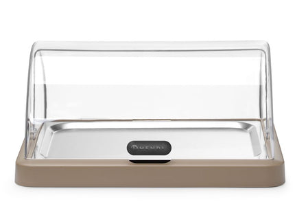 Roll top køledisplay Duo UNIQ, HENDI, designet af Robert Bronwasser, Enkelt, beige, 460x355x(H)220mm, Rektangulær