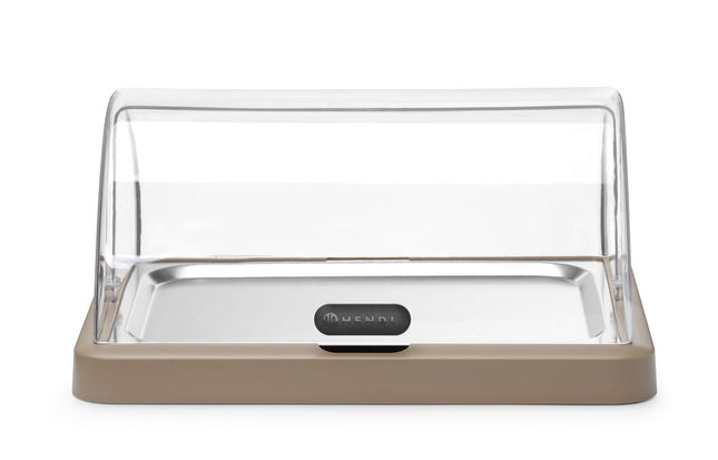 Roll top køledisplay Duo UNIQ, HENDI, designet af Robert Bronwasser, Enkelt, beige, 460x355x(H)220mm, Rektangulær