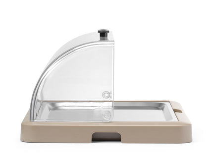 Roll top køledisplay Duo UNIQ, HENDI, designet af Robert Bronwasser, Enkelt, beige, 460x355x(H)220mm, Rektangulær