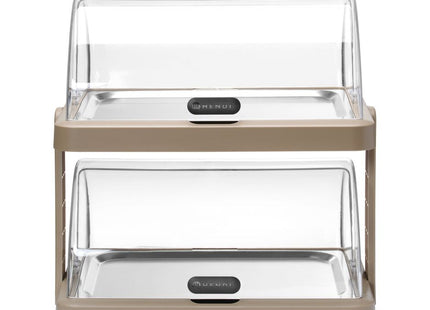 Roll top køledisplay Duo UNIQ, HENDI, designet af Robert Bronwasser, Dobbelt, Grøn, 480x355x(H)480mm, Rektangulær