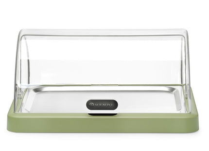 Roll top køledisplay Duo UNIQ, HENDI, designet af Robert Bronwasser, Enkelt, Grøn, 460x355x(H)220mm, Rektangulær