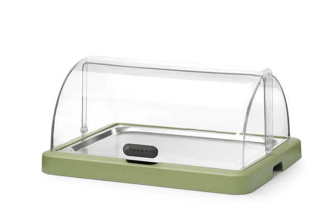 Roll top køledisplay Duo UNIQ, HENDI, designet af Robert Bronwasser, Enkelt, Grøn, 460x355x(H)220mm, Rektangulær