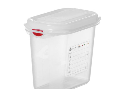 GN 1/9 beholder, polypropylen, HENDI, GN 1/9, 1,5L, gennemsigtig, 176x108x(H)150mm, Rektangulær