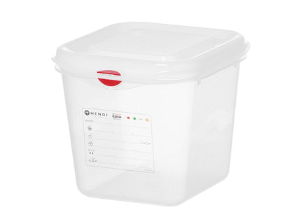 GN 1/6 beholder, polypropylen, HENDI, GN 1/6, 2,6L, gennemsigtig, 176x162x(H)150mm, Rektangulær