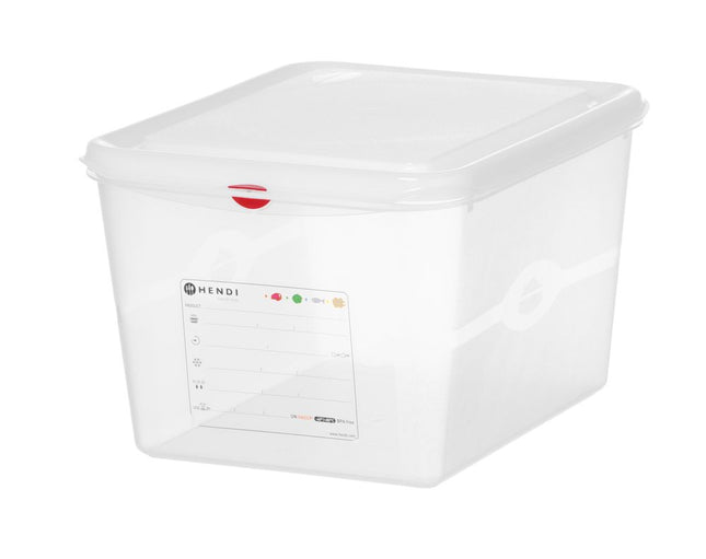 GN 1/2 beholder, polypropylen, HENDI, GN 1/2, 12,5L, gennemsigtig, 325x265x(H)200mm, Rektangulær