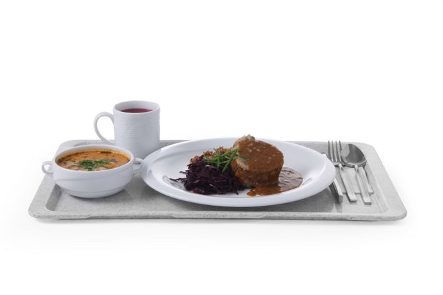 Polyesterbakke til selvbetjeningsrestauranter, AmerBox, GN 1/1, Granite, 530x325mm, Rektangulær