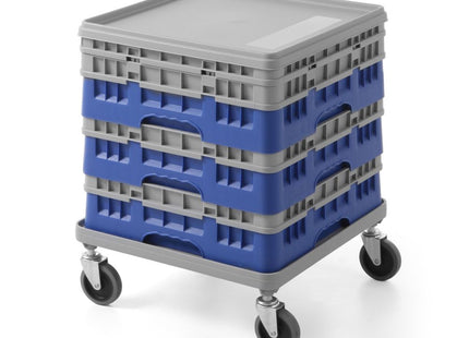 Vogn til 500×500 mm universalracks, AmerBox, grå, Lysegrå, 500x500x(H)180mm