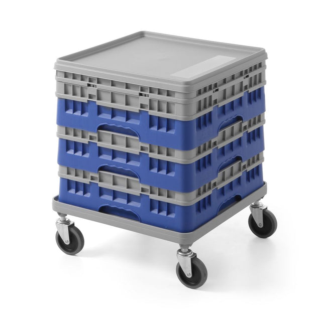 Vogn til 500×500 mm universalracks, AmerBox, grå, Lysegrå, 500x500x(H)180mm