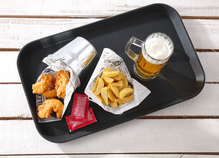 Serveringsbakke, rektangulær, skridsikker, sort, HENDI, GN 1/1, 530x325mm