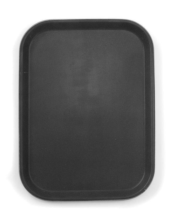 Serveringsbakke, rektangulær, skridsikker, sort, HENDI, 255x355mm
