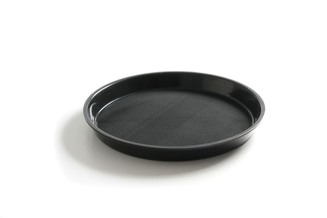 Serveringsbakke, rund, skridsikker, høj kant, sort, HENDI, ⌀320x(H)37mm