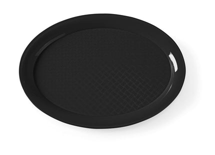 Polypropylen fastfoodbakke, oval, HENDI, Sort, 265x195x(H)15mm