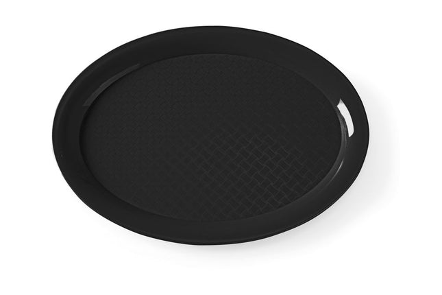 Polypropylen fastfoodbakke, oval, HENDI, Sort, 265x195x(H)15mm