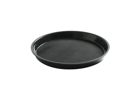 Serveringsbakke, rund, skridsikker, høj kant, sort, HENDI, ⌀320x(H)37mm