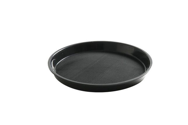 Serveringsbakke, rund, skridsikker, høj kant, sort, HENDI, ⌀320x(H)37mm