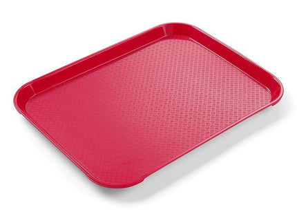 Polypropylen fastfoodbakke, lille, AmerBox, Rød, 265x345x(H)20mm