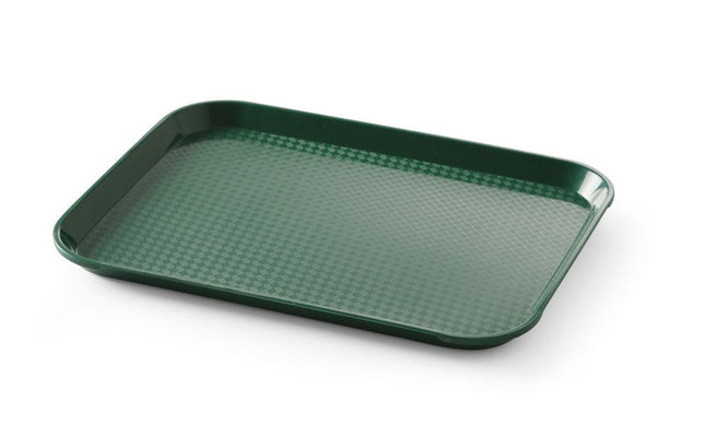 Polypropylen fastfoodbakke, lille, AmerBox, Grøn, 265x345x(H)20mm