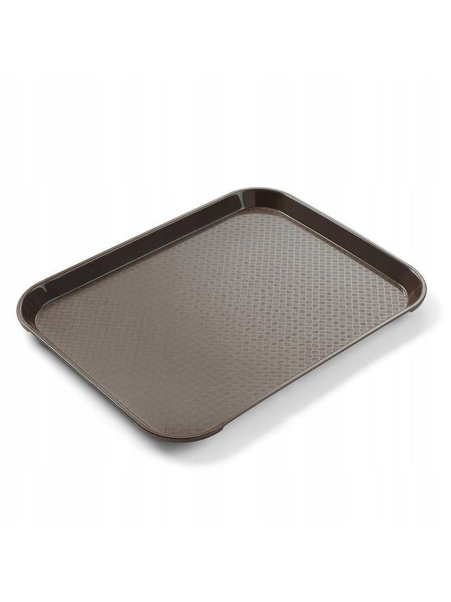 Polypropylen fastfoodbakke, lille, AmerBox, Brun, 265x345x(H)20mm