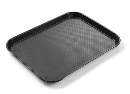Polypropylen fastfoodbakke, lille, AmerBox, Sort, 265x345x(H)20mm