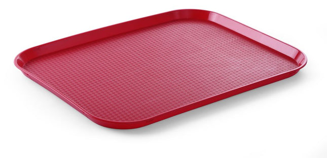 Polypropylen fastfoodbakke, stor, AmerBox, Rød, 350x450x(H)20mm