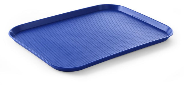 Polypropylen fastfoodbakke, stor, AmerBox, Blå, 350x450x(H)20mm